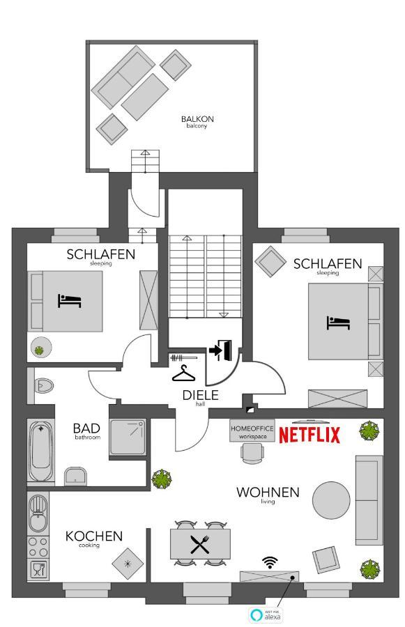 Secret Hideaways Tropical Feeling Mit 2 Schlafzimmer Nahe City L Messe L Flughafen L Hbf Ντούισμπουργκ Εξωτερικό φωτογραφία